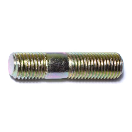 Midwest Fastener Double-End Threaded Stud, 10mm Thread to 42mm Thread, 42 mm, Steel, Zinc Plated, 6 PK 66455